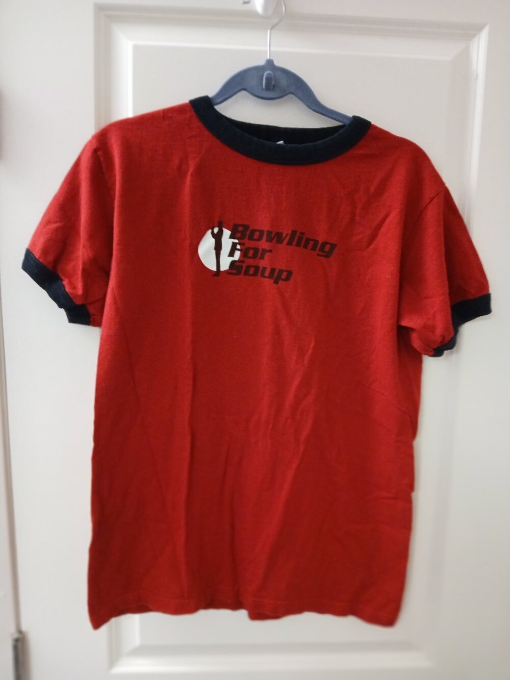 Women's Bowling for Soup Red Ringer Band Tee SZ  M GUC